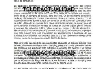 Comunicado del colectivo vecinal Las Olas/TA.
